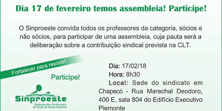 arte assembleia dia 17 – Chapecó